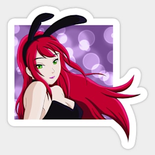 Cute & Sexy Senpai Party Night Dark Purple Bunny Girl Outfit Sticker